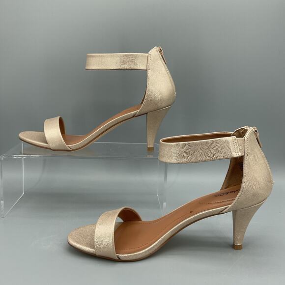 NEW Style & Co Women’s Paycee Two Piece Mid Heel Dress Sandals Gold Size 10M - Picture 2 of 10